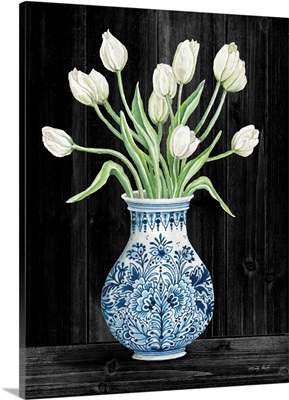 Blue and White Tulips Black II