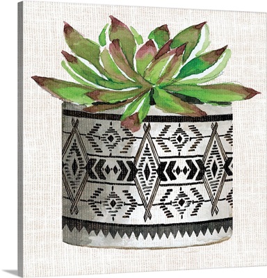 Cactus Mud Cloth Vase I