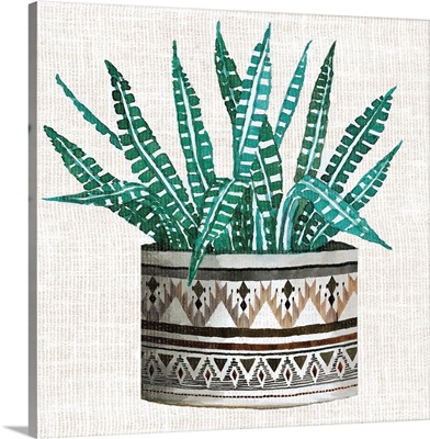 Cactus Mud Cloth Vase III