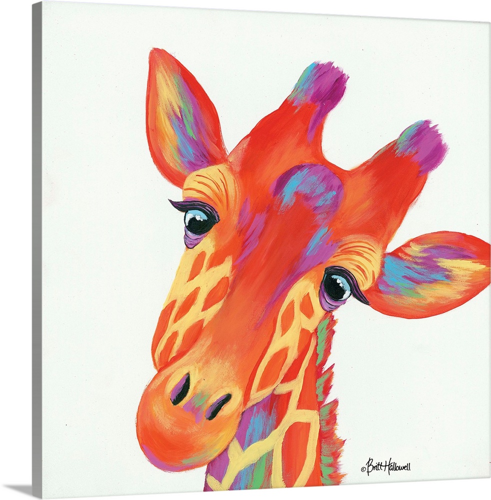Cheery Giraffe Wall Art, Canvas Prints, Framed Prints, Wall Peels ...