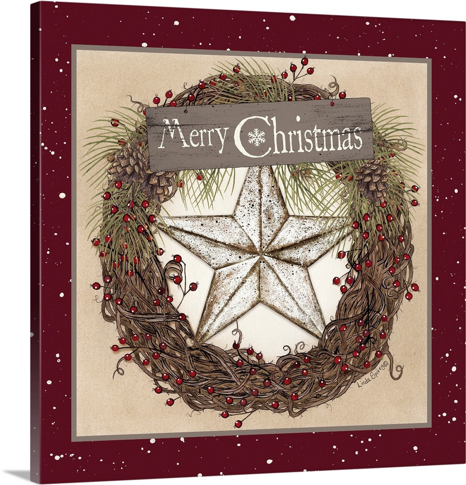 Christmas Barn Star Wreath