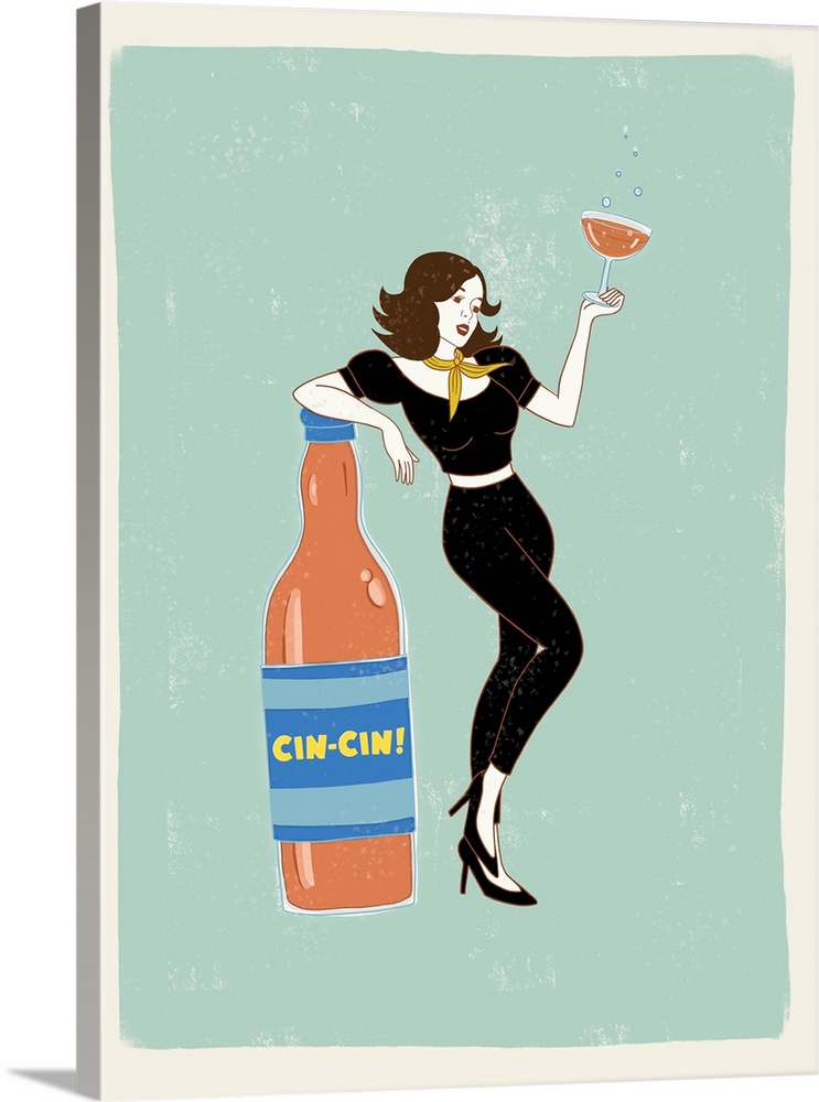 Cin Cin Vintage Italian Poster