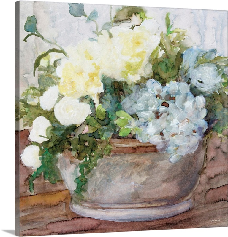 Country Basket Of Blooms II Great Big Canvas