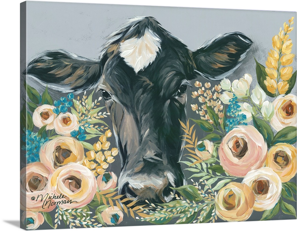 Cow in the Flower Garden