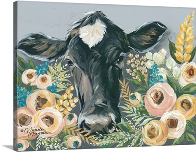 Cow in the Flower Garden