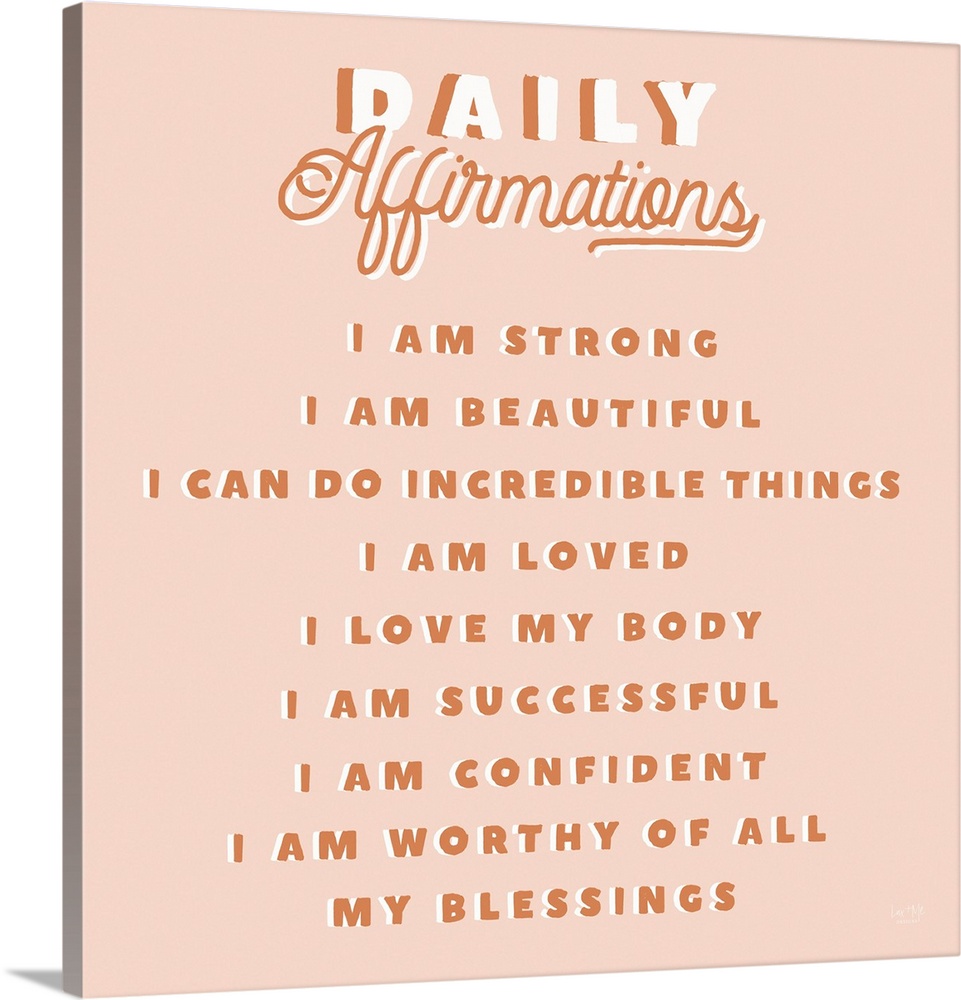 Daily Affirmations Wall Art, Canvas Prints, Framed Prints, Wall Peels |  Great Big Canvas