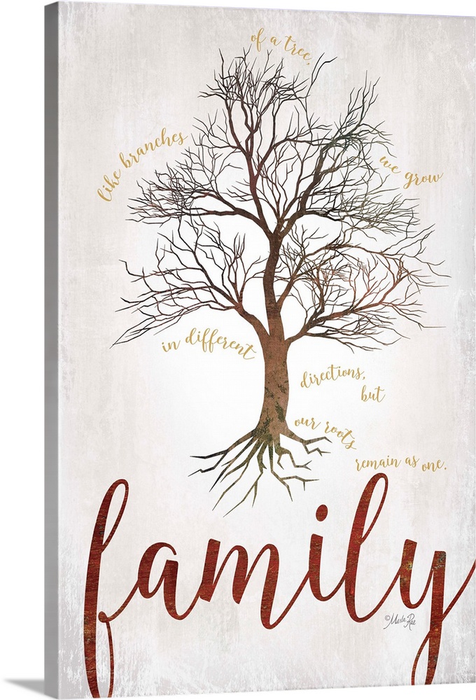 A family tree with lots of branches and the word "Family" in large script text underneath.