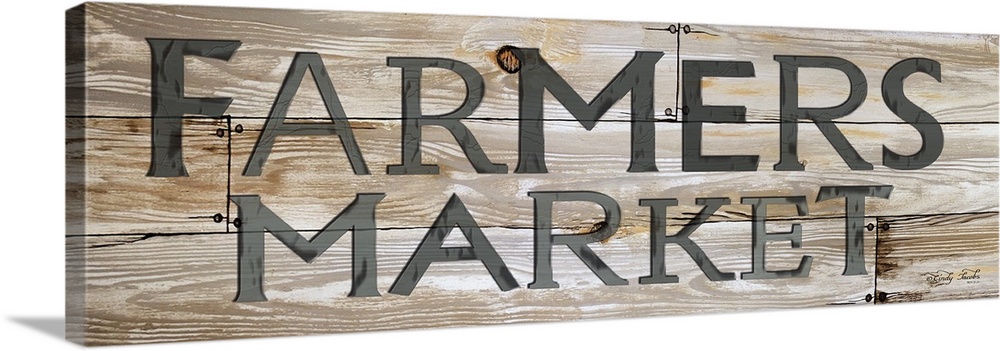 Vintage style sign for a Farmer's Market with a weathered effect.