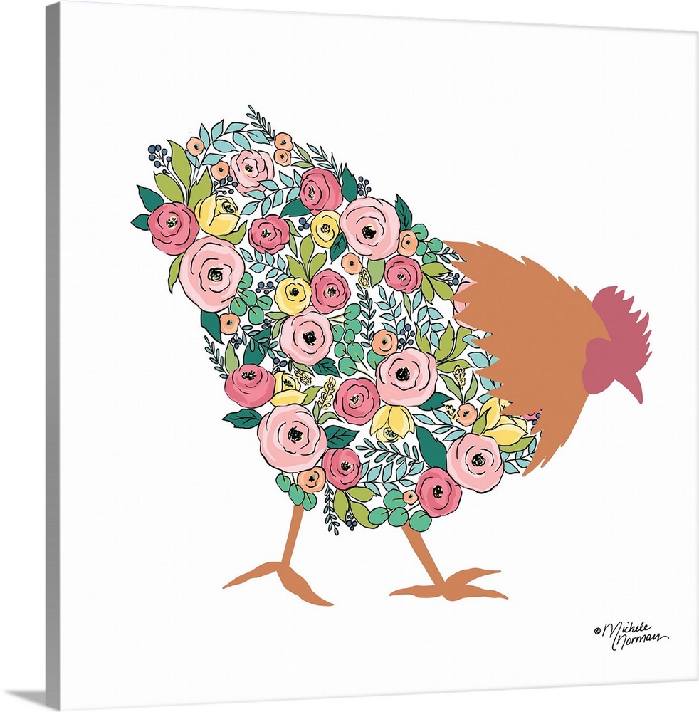 Floral Rooster
