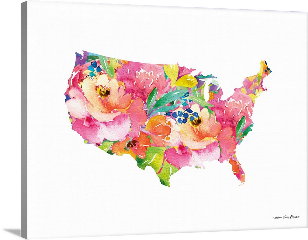 Floral USA Map