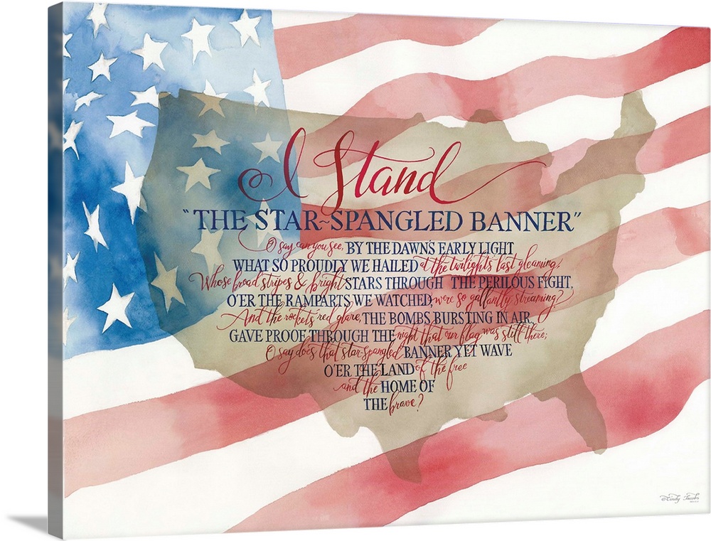 Patriotic decorative artwork featuring the star spangled banner.