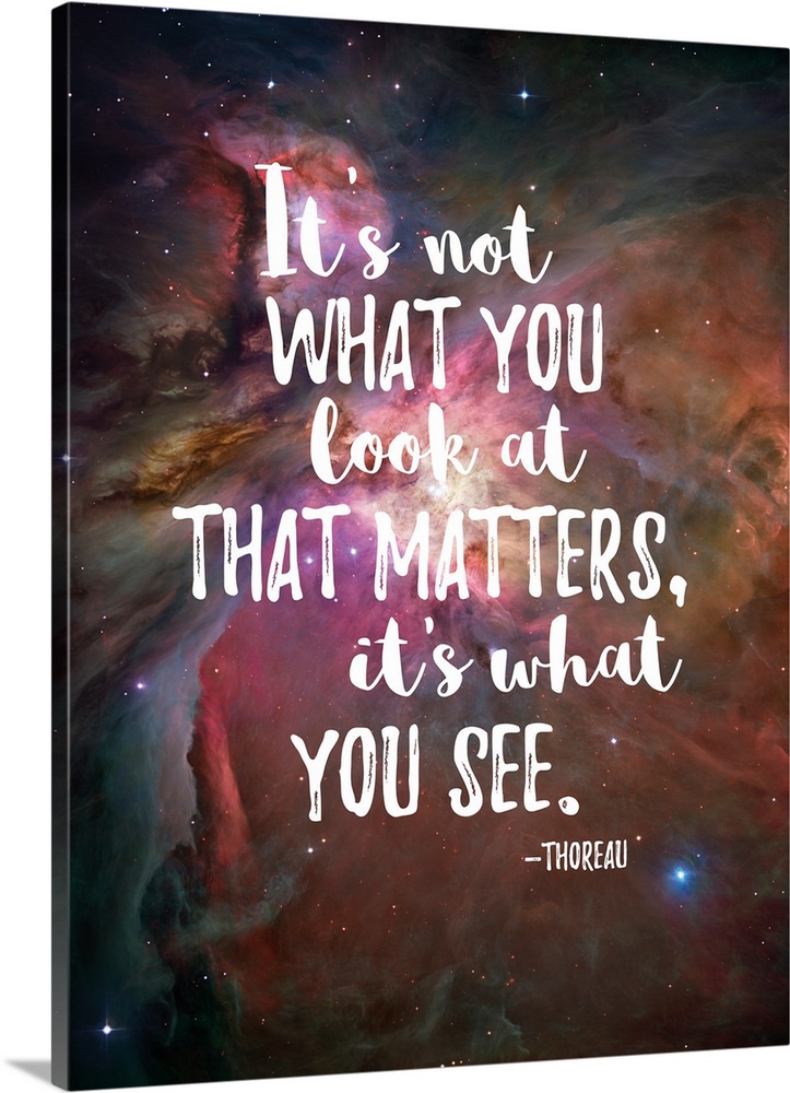 Handlettered inspirational sentiment over an image of a nebula in space.
