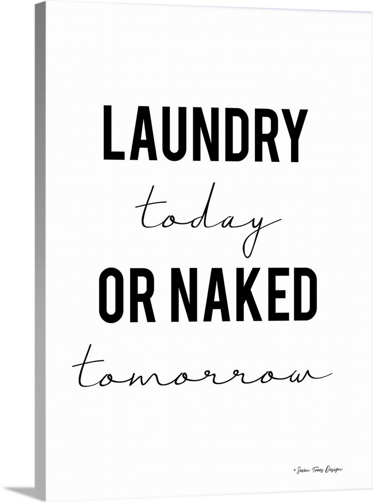 Laundry Today Or Naked Tomorrow Wall Art Canvas Prints Framed Prints Wall Peels Great Big