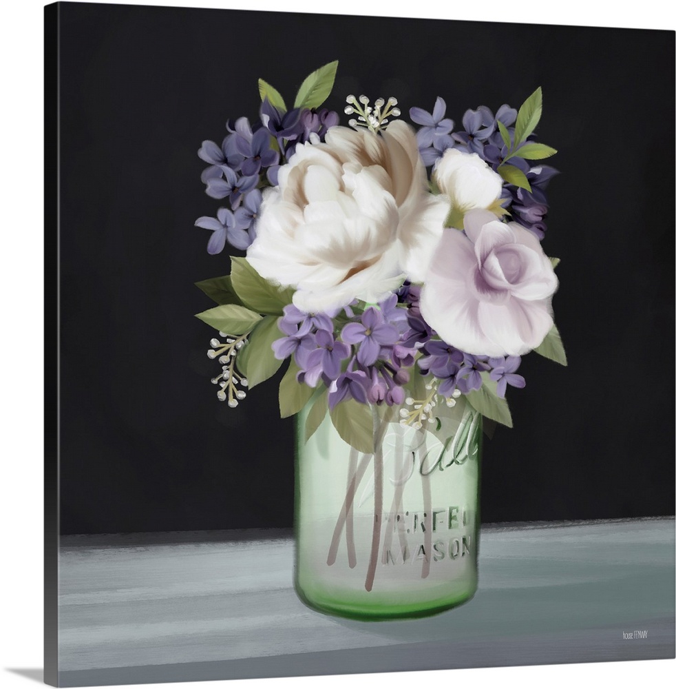 Lilac Mason Jar Floral