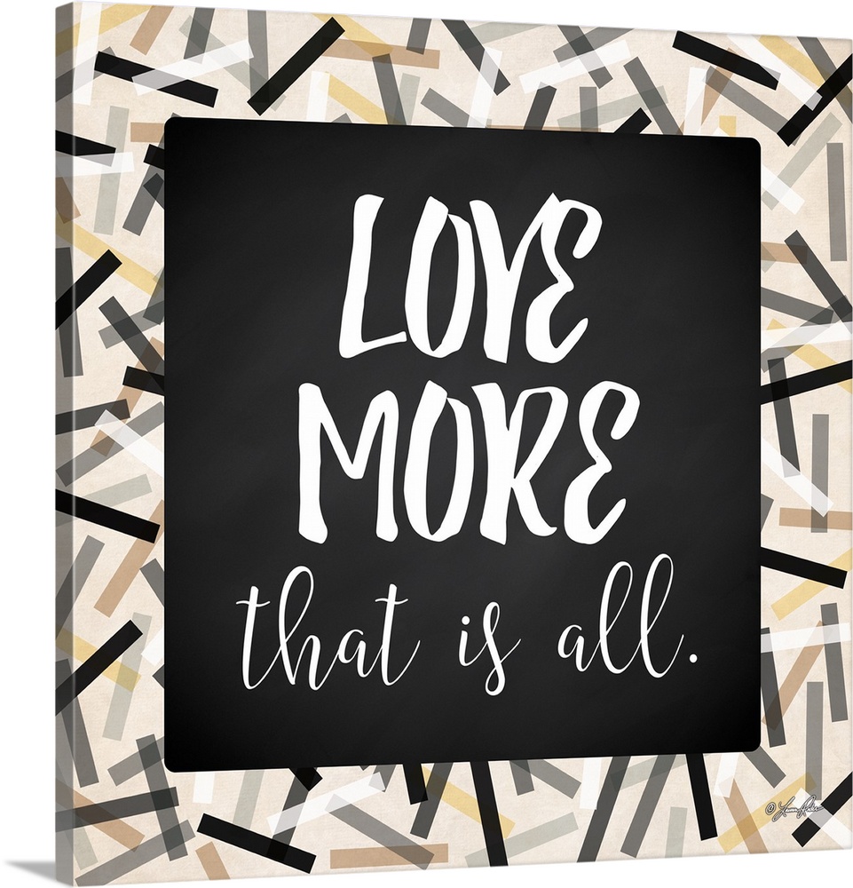 Inspirational typography art in black and white with a festive frame.