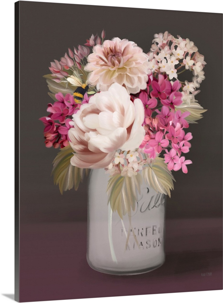 Plum Mason Jar Floral