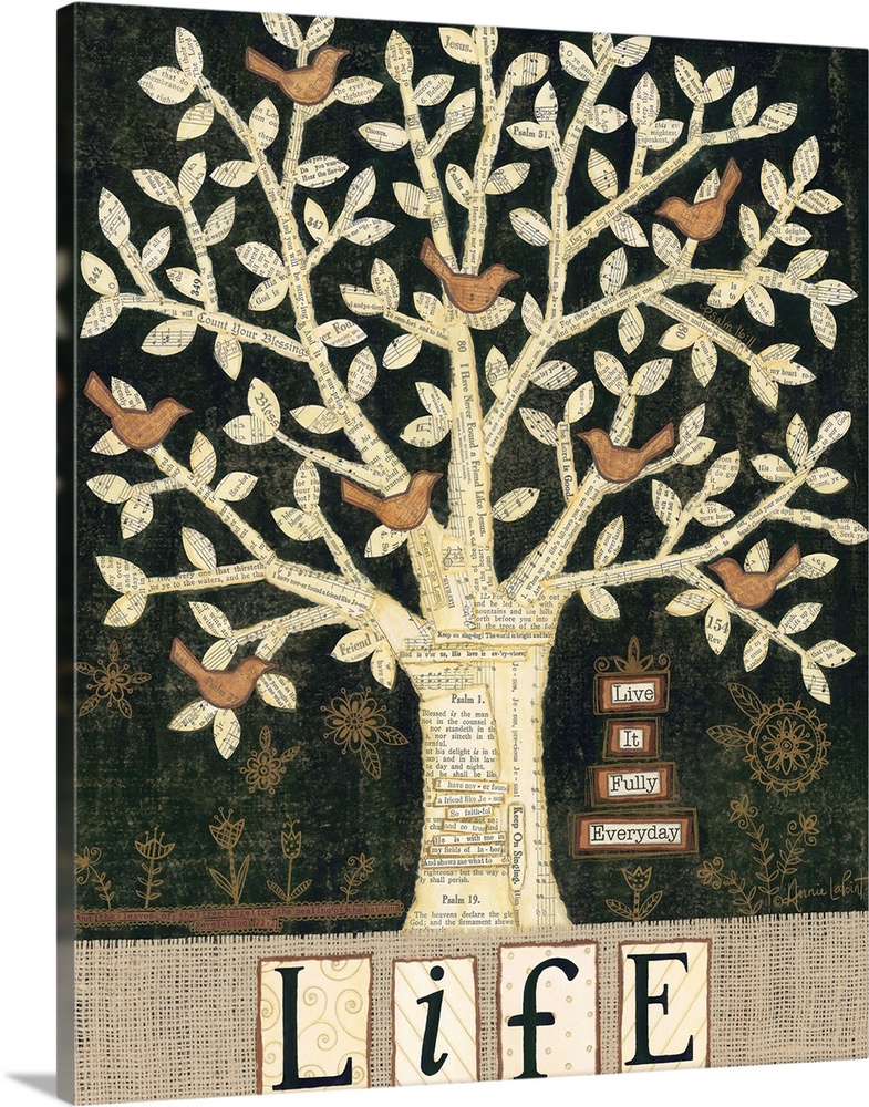 Rustic folk art themed artwork perfect for the home.
