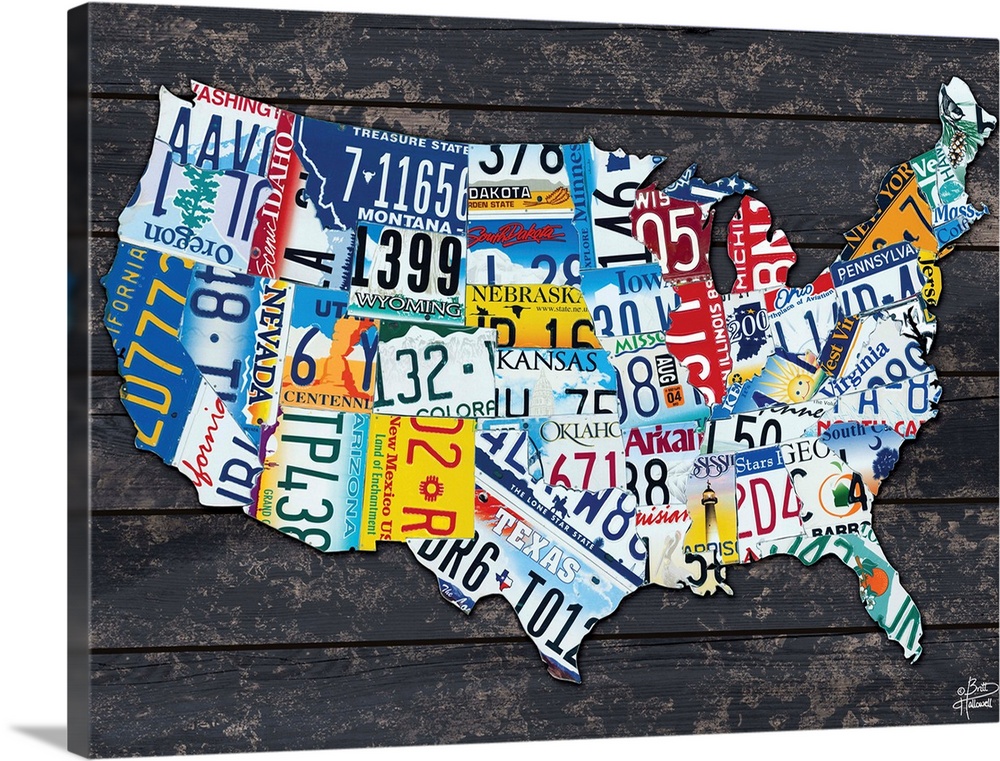 Usa License Plate Map,2349986 