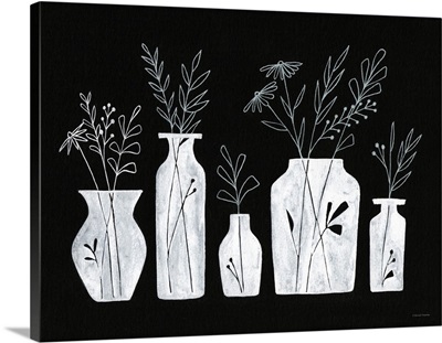 White Line Floral Vases