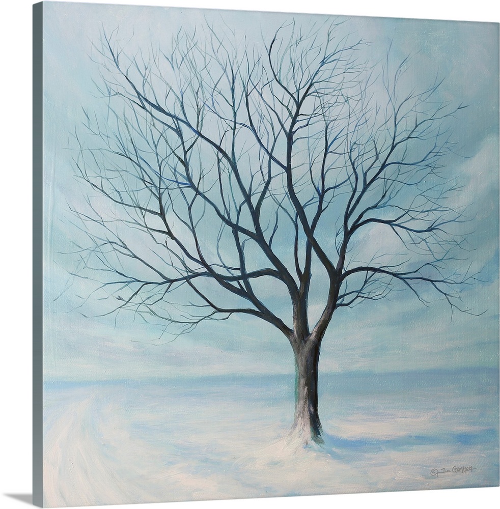 Winter Tree Northbound - oil painting on canvas