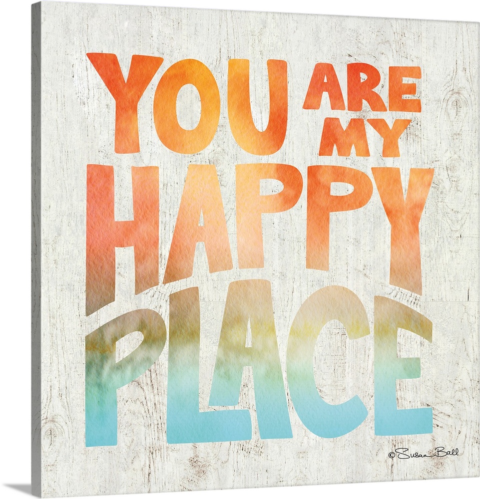 Sweet, loving sentiment in bold lettering in rainbow watercolors.