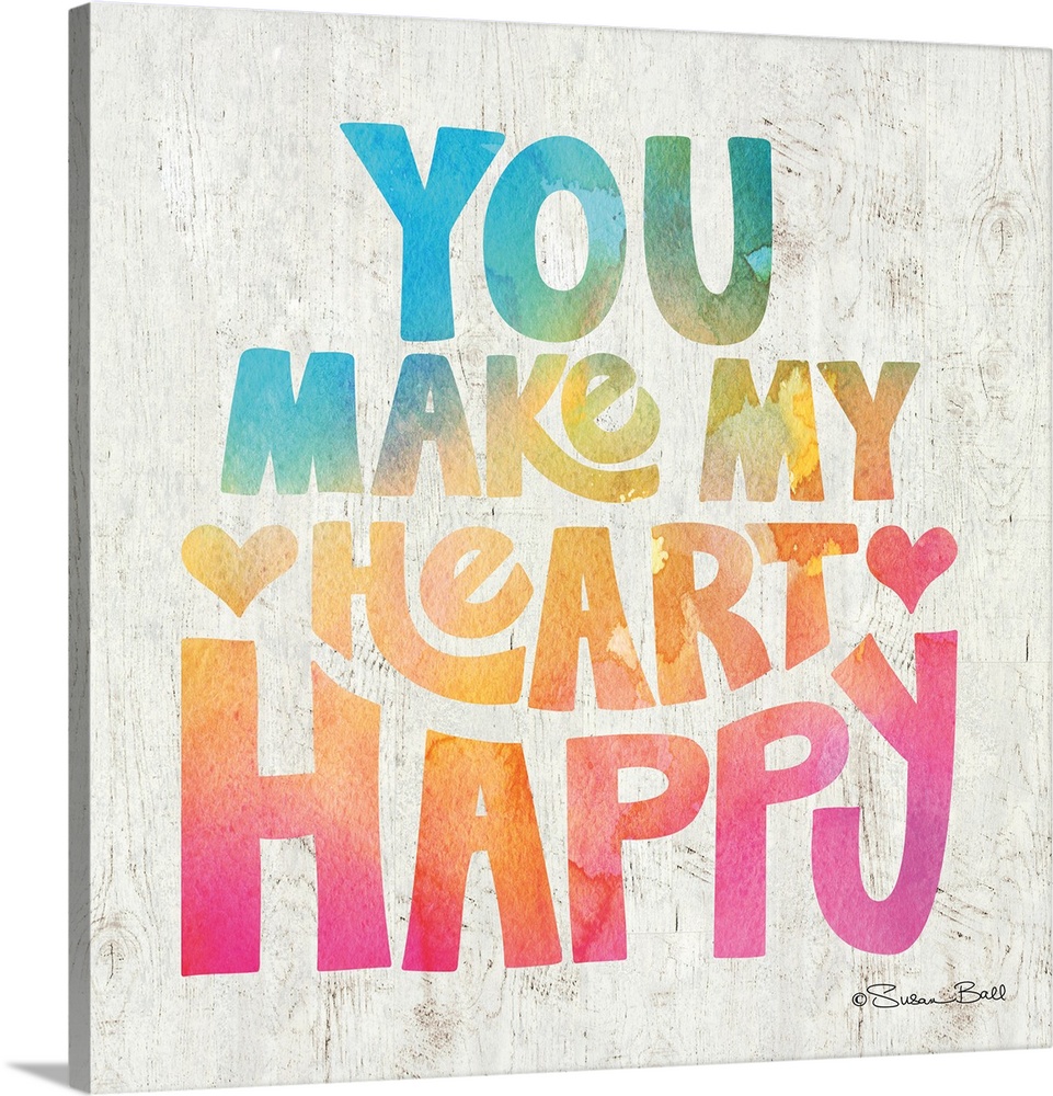 Sweet, loving sentiment in bold lettering in rainbow watercolors.