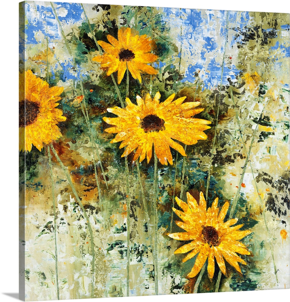 Antiqued Sunflowers