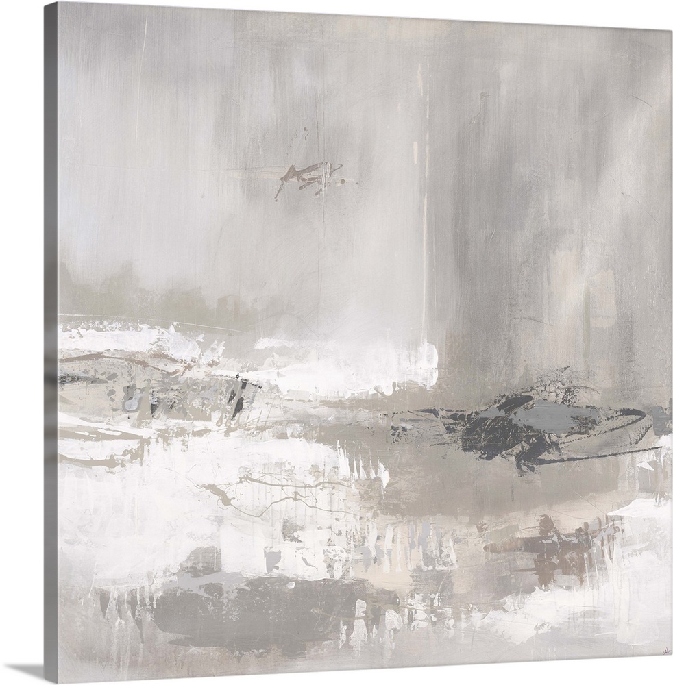 Contemporary abstract painting of neutral colors to create depth.