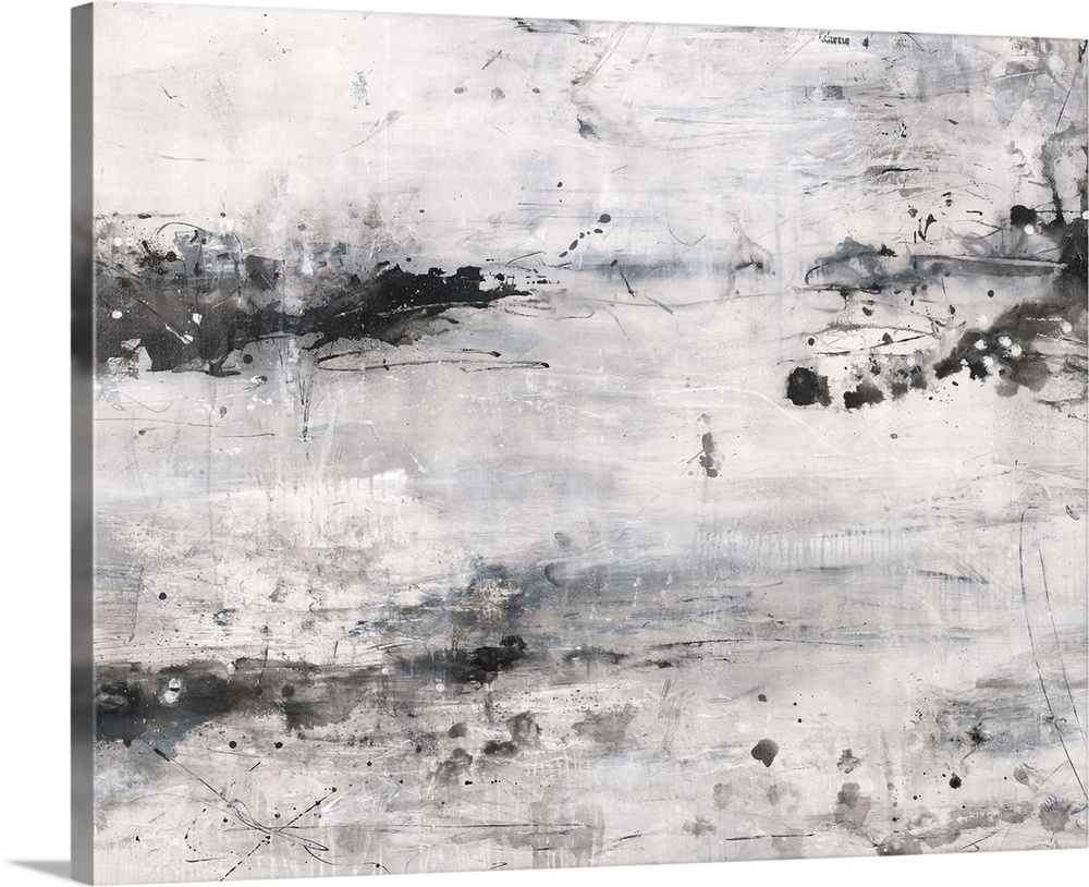 Contemporary abstract painting using gray tones.