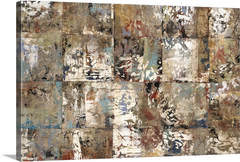 Contemporary abstract painting in varying shades of earthy brown and grey.