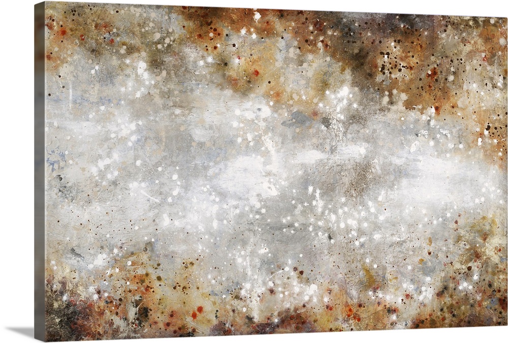 Abstract painting using earth tones to create a grungy and rustic piece of art.