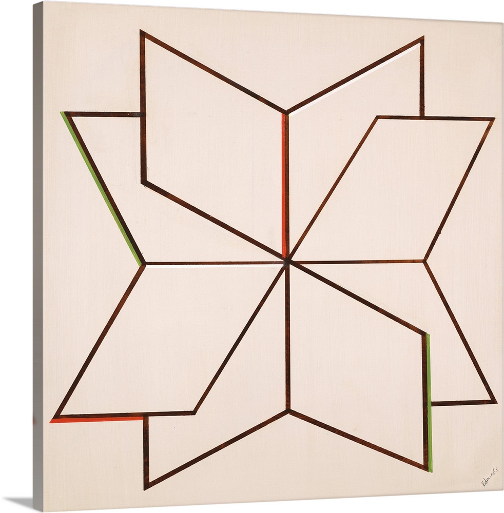 Contemporary painting of a geometric shape.