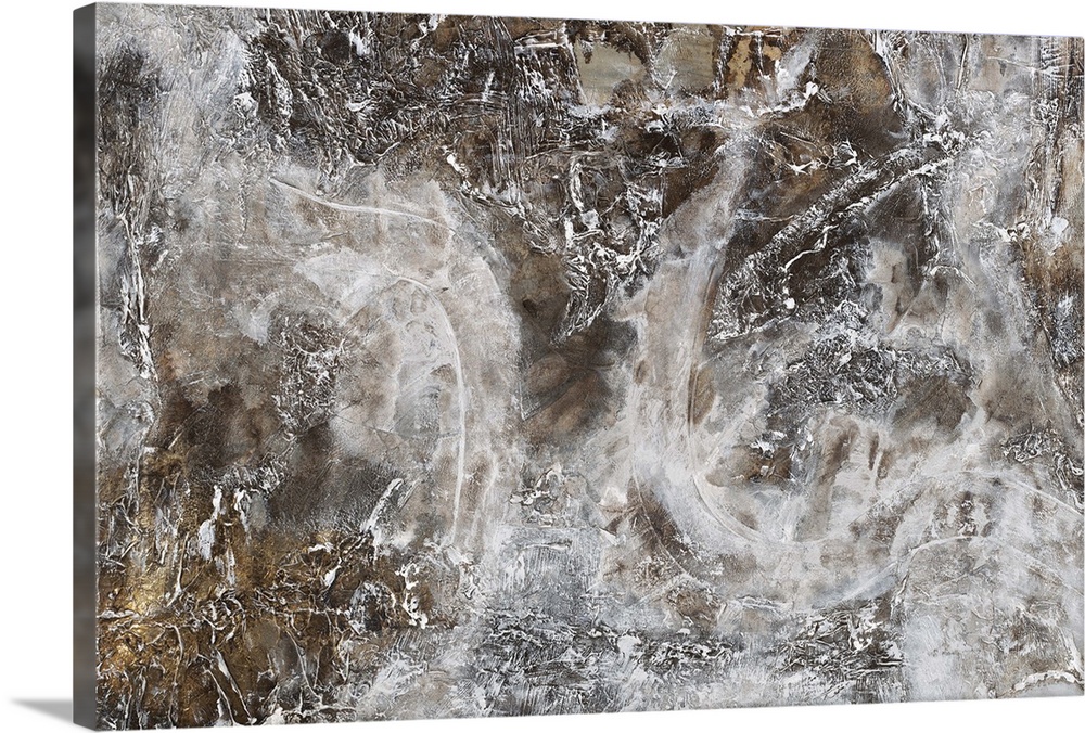 Contemporary abstract painting using dark gray and muted light gray tones.