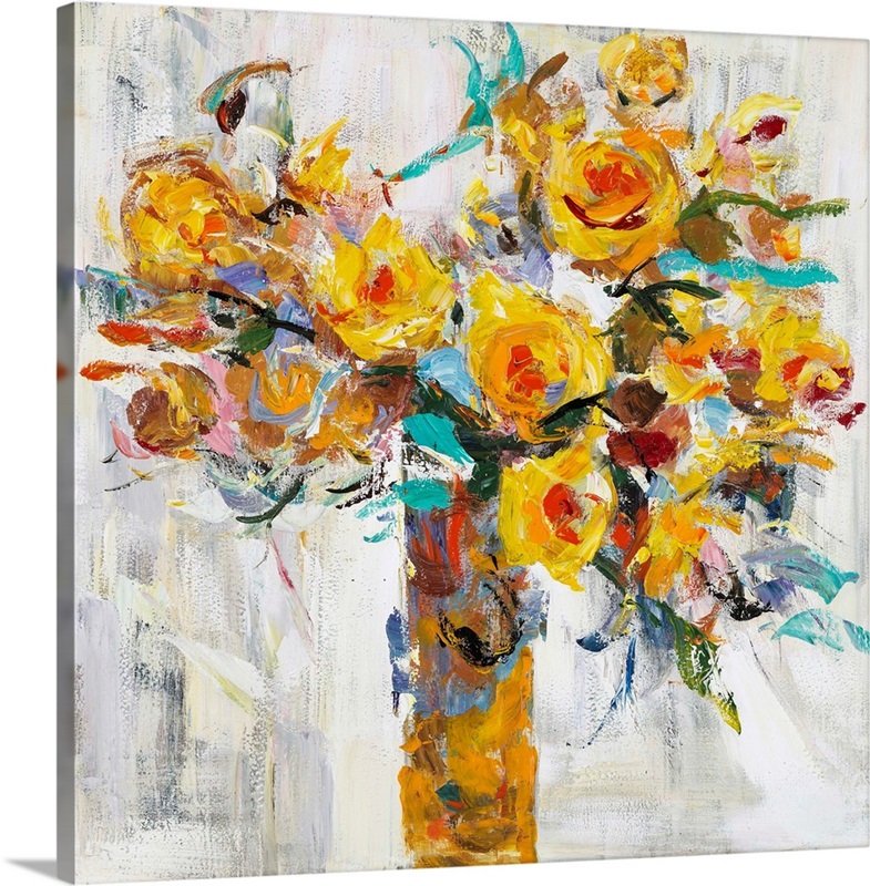 Painted Vase Of Flowers | Great Big Canvas