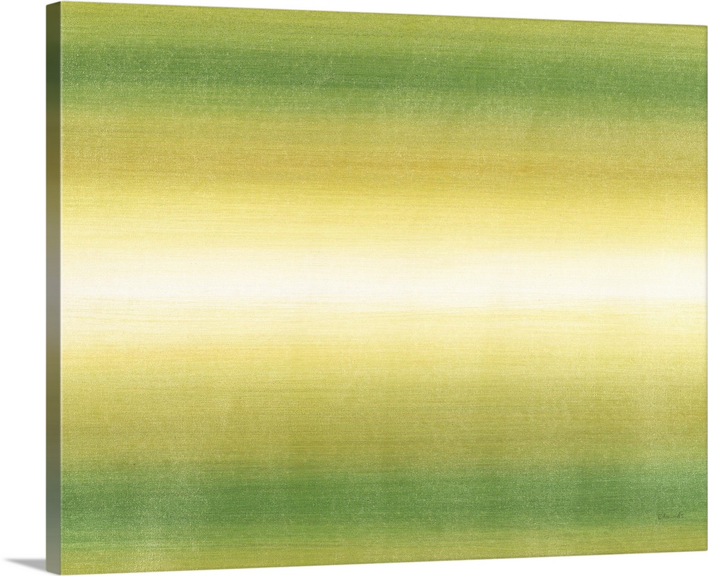 Contemporary abstract painting of a bright green colorfield.
