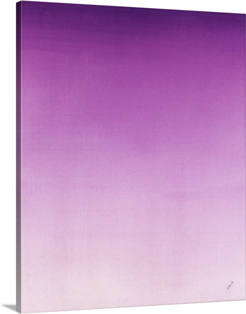 Contemporary painting of purple fading into a lighter shade.