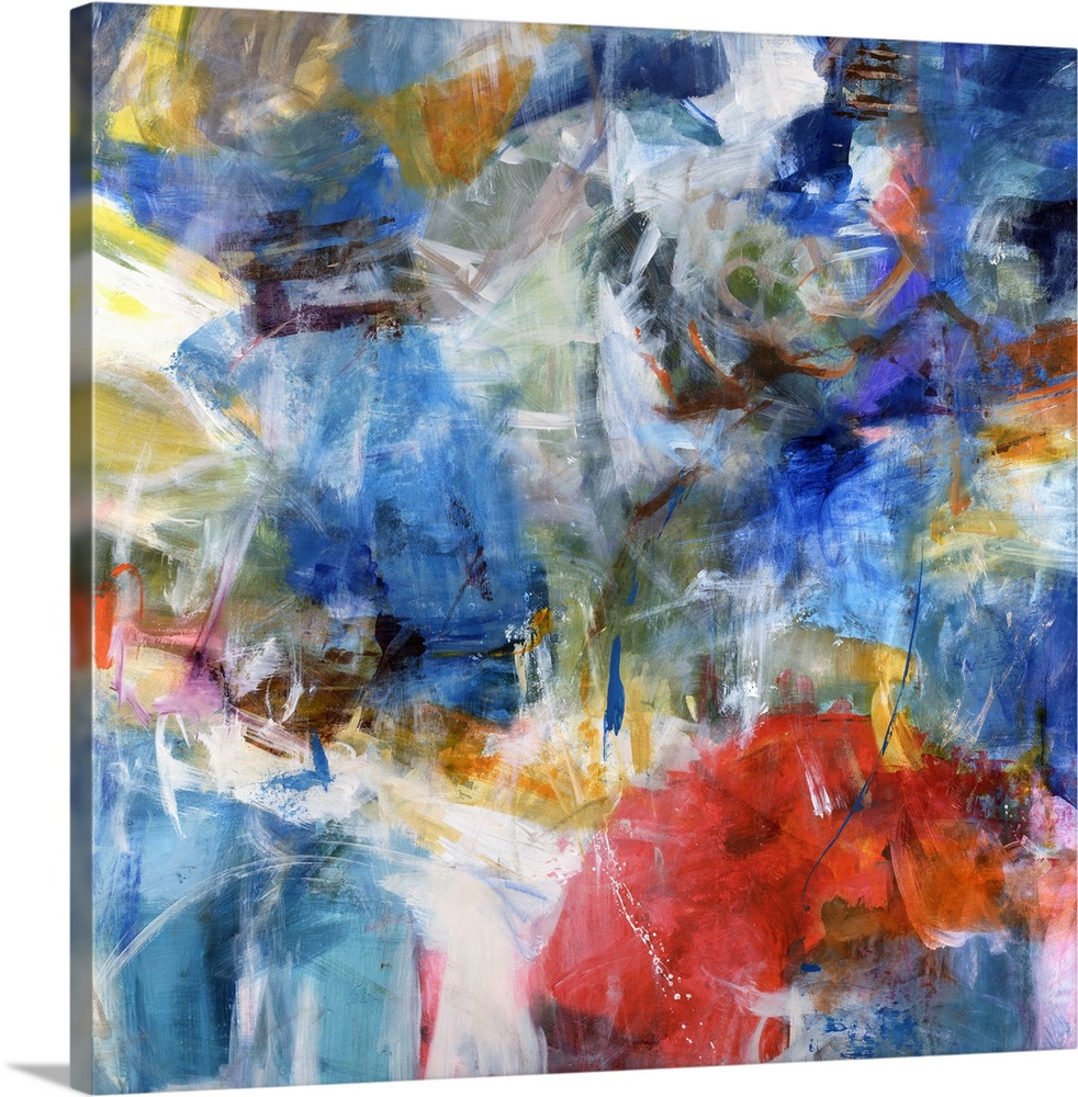 Abstract painting of lots of colors and brushstrokes put together to create a Contemporary abstract art piece