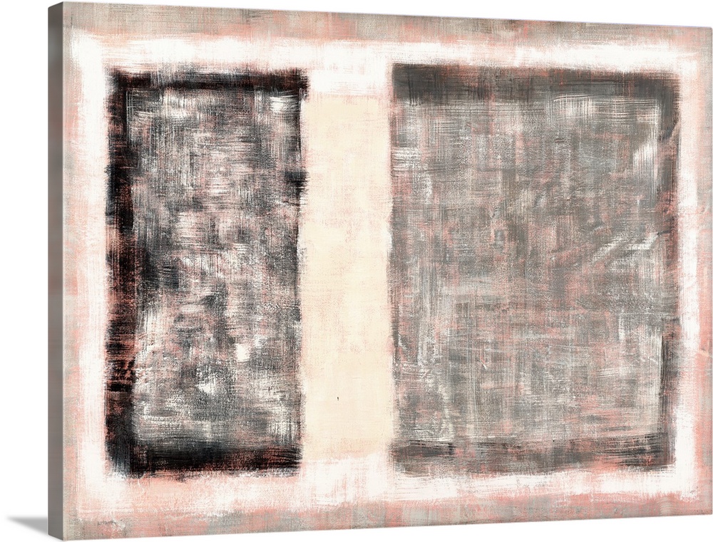 A contemporary abstract painting using muted pale tones.