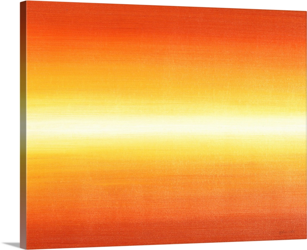 Abstract painting with a horizontal orange and yellow gradient.