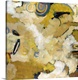 image thumbnail of Square, large contemporary artwork for living room or office.  Clusters of short, overlapping brushstrokes in golden tones...