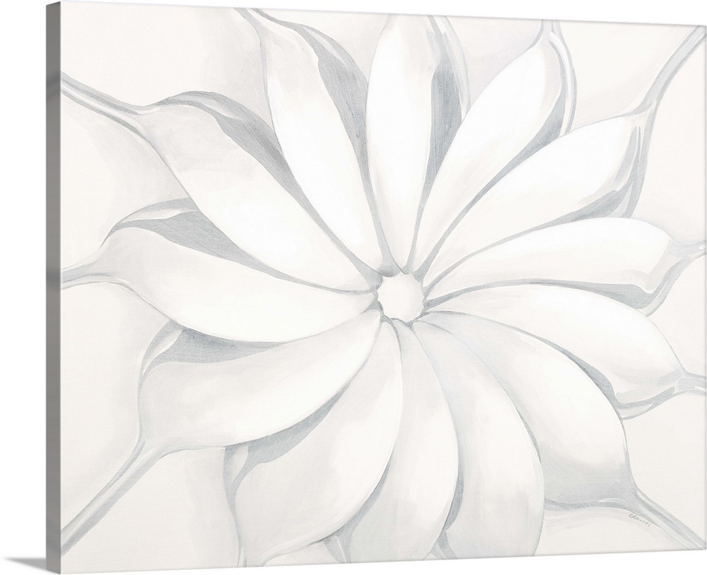 Contemporary painting of several spoons arranged to form the shape of a flower.