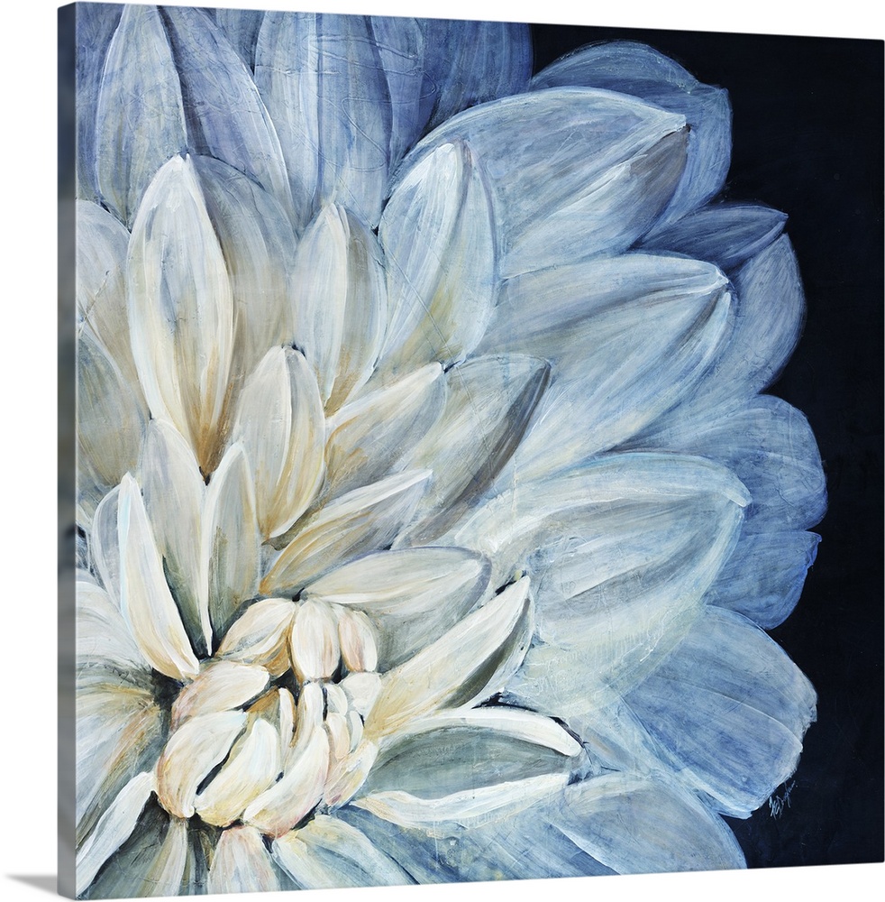 White Dahlia | Large Solid-Faced Canvas Wall Art Print | Great Big Canvas