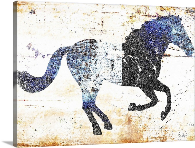 Galloping Blue Horse Wall Art, Canvas Prints, Framed Prints, Wall Peels