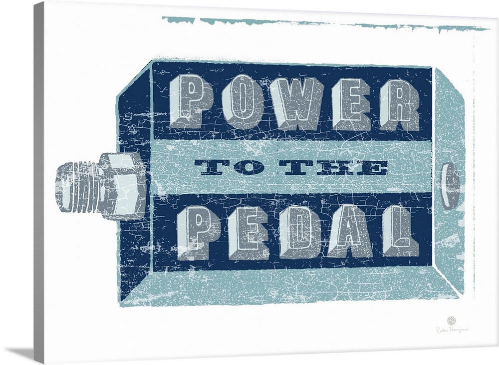 A graphic image of a bike pedal with the words Power to the Pedal on the pedal.