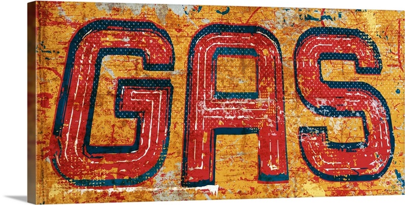 Vintage Gas Sign Wall Art, Canvas Prints, Framed Prints, Wall Peels