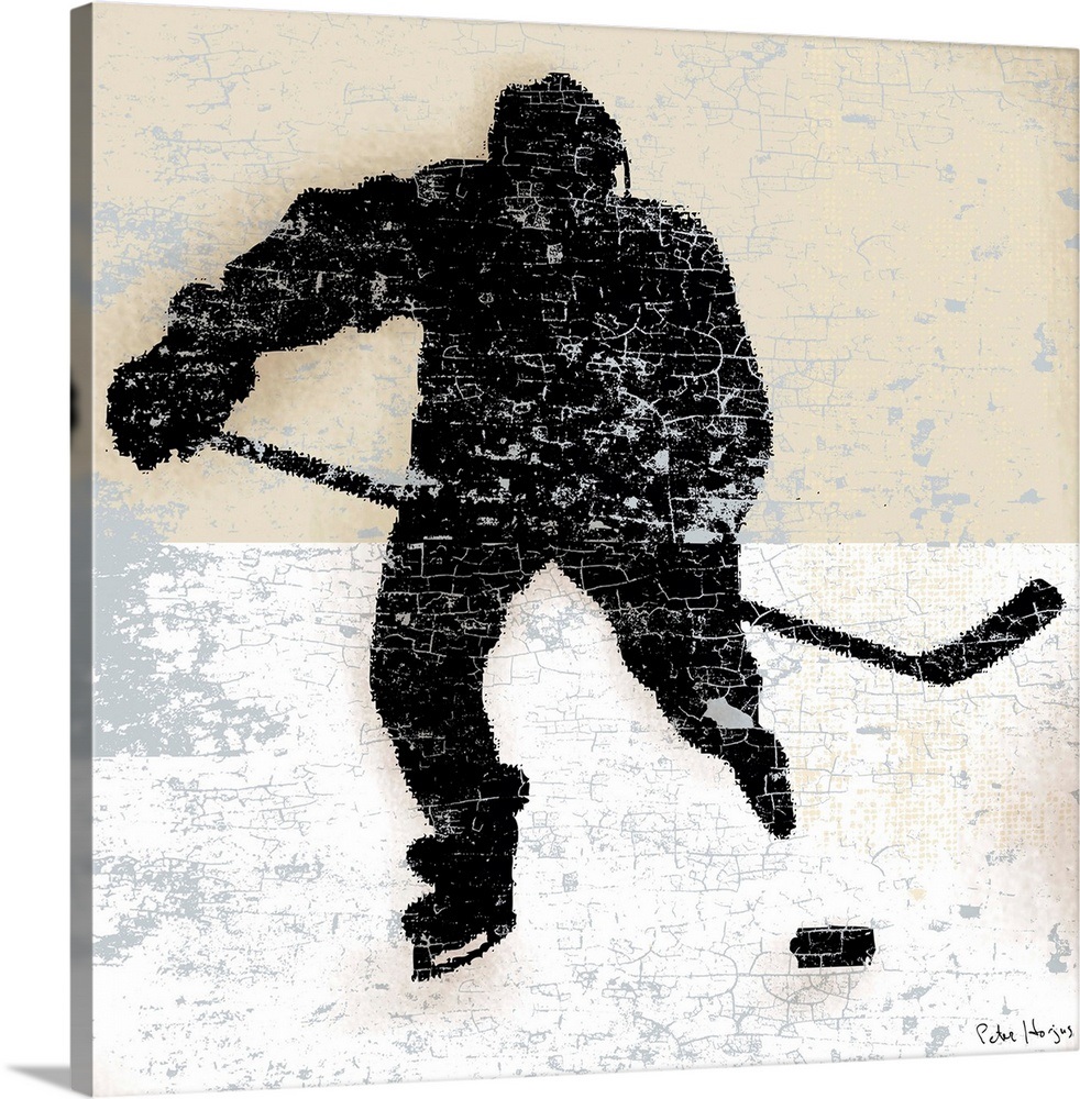 Vintage Hockey Player Wall Art, Canvas Prints, Framed Prints, Wall