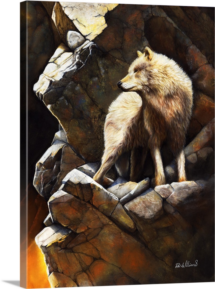 'At The Edge of Time' is a fairly large, framed, original pastel painting. The lone wolf is depicted stood on the edge of ...