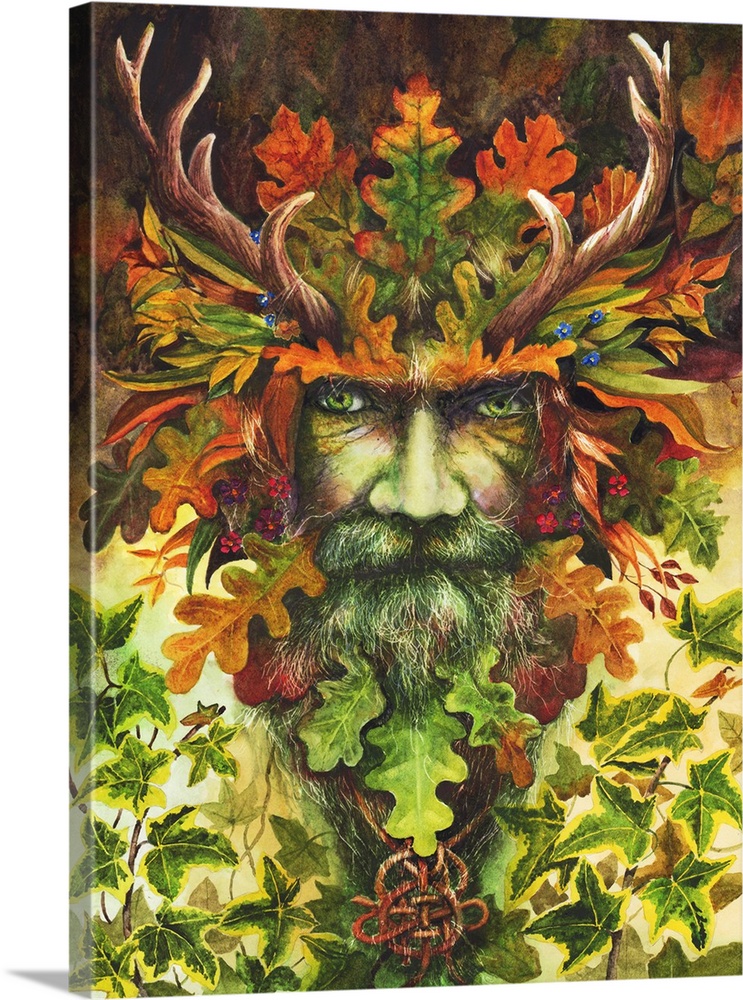 'The Green Man', the Pagan representation of resurrection and rebirth, also a symbol of fertility.