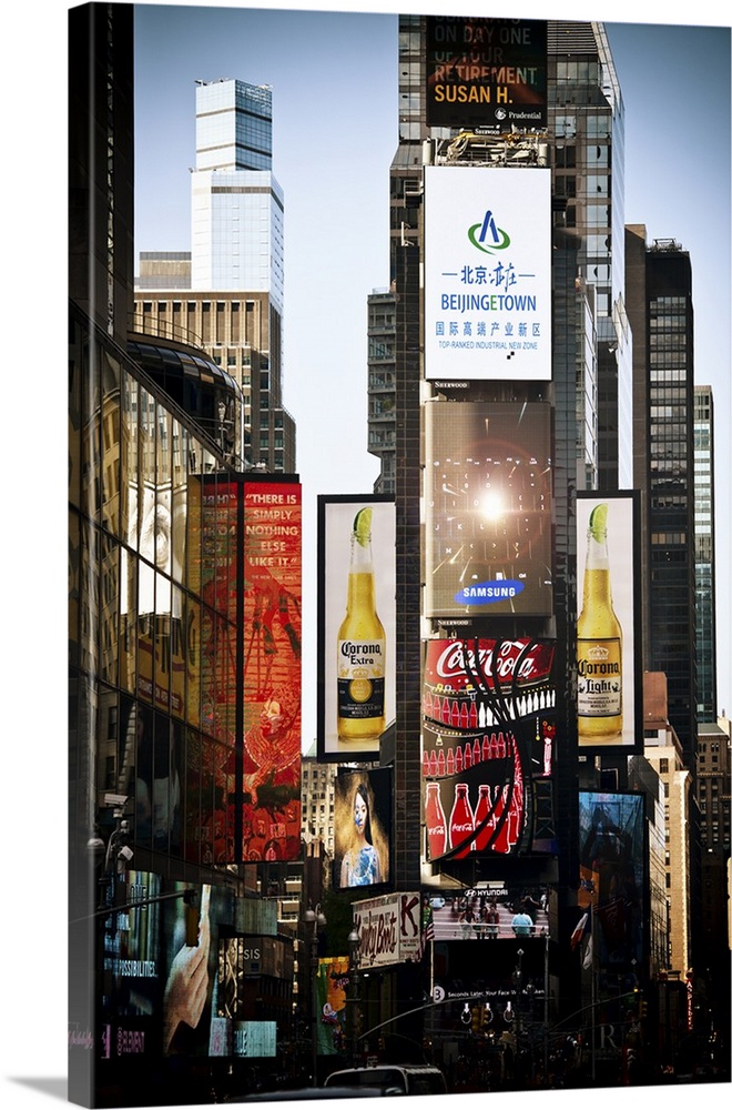 Fine art photo of the billboards and electronic signs on the buildings in Times Square.