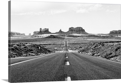 Black And White Arizona Collection - Monument Valley Road